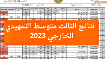بشرى ساره .. رفع نتائج الثالث متوسط 2023 الخارجي على موقع وزارة التعليم العراقية