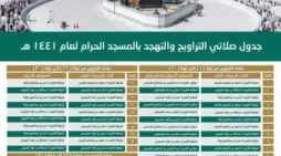 مقالة  : جدول أسماء أئمة المسجد الحرام في صلاة التراويح والتهجد شهر رمضان 1445