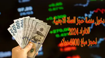 دخول منصة حجز العملة الاجنبية للافراد 2024 لحجز مبلغ 4000 دولار