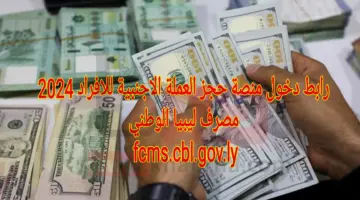 رابط دخول منصة حجز العملة الاجنبية للافراد 2024 عبر مصرف ليبيا الوطني fcms.cbl.gov.ly